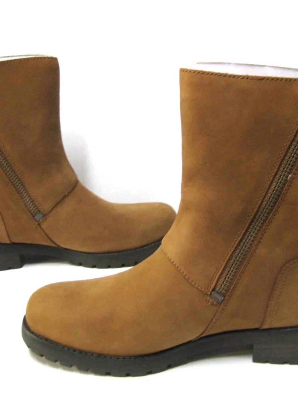 UGG Chestnut Brown Mid-Calf Buckle Shearling-Lined Boots